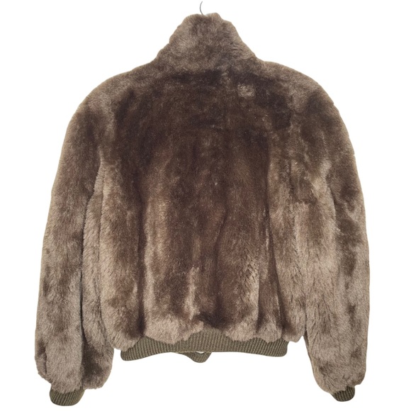 VTG Avec Tu Faux Fur Borg Textile Short Waist Brown Teddy Bear Coat ILGWU USA L - Picture 2 of 16